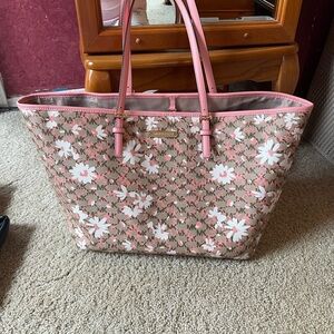 Michael Kors Pink and White Floral Tote